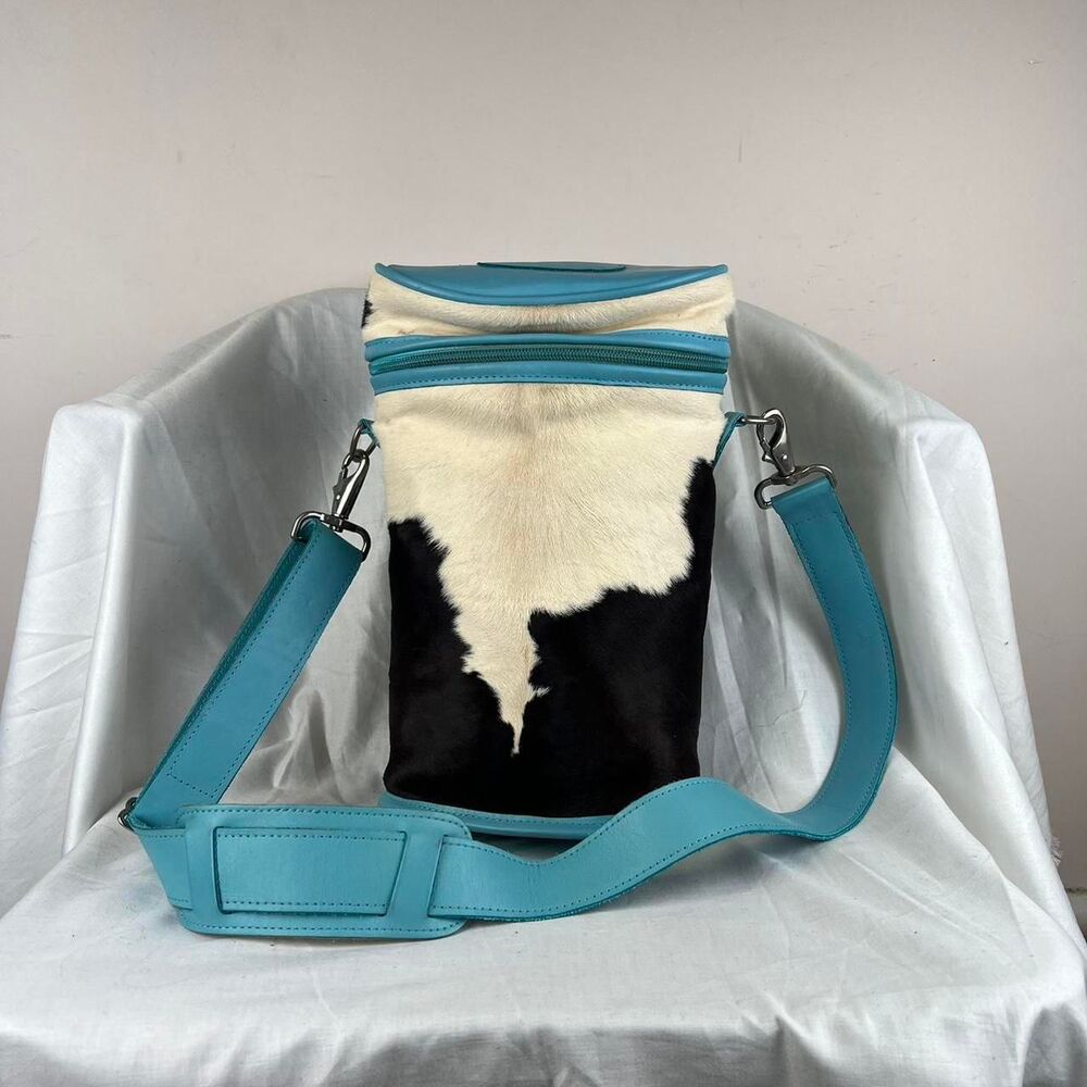 Vintage 90s American Vintage Black & White Cowhide Leather Crossbody Bag